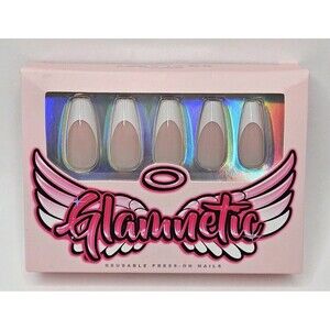 Glamnetic Reusable Press-On Nails So Classy Long Coffin French 30 Nail Kit New
